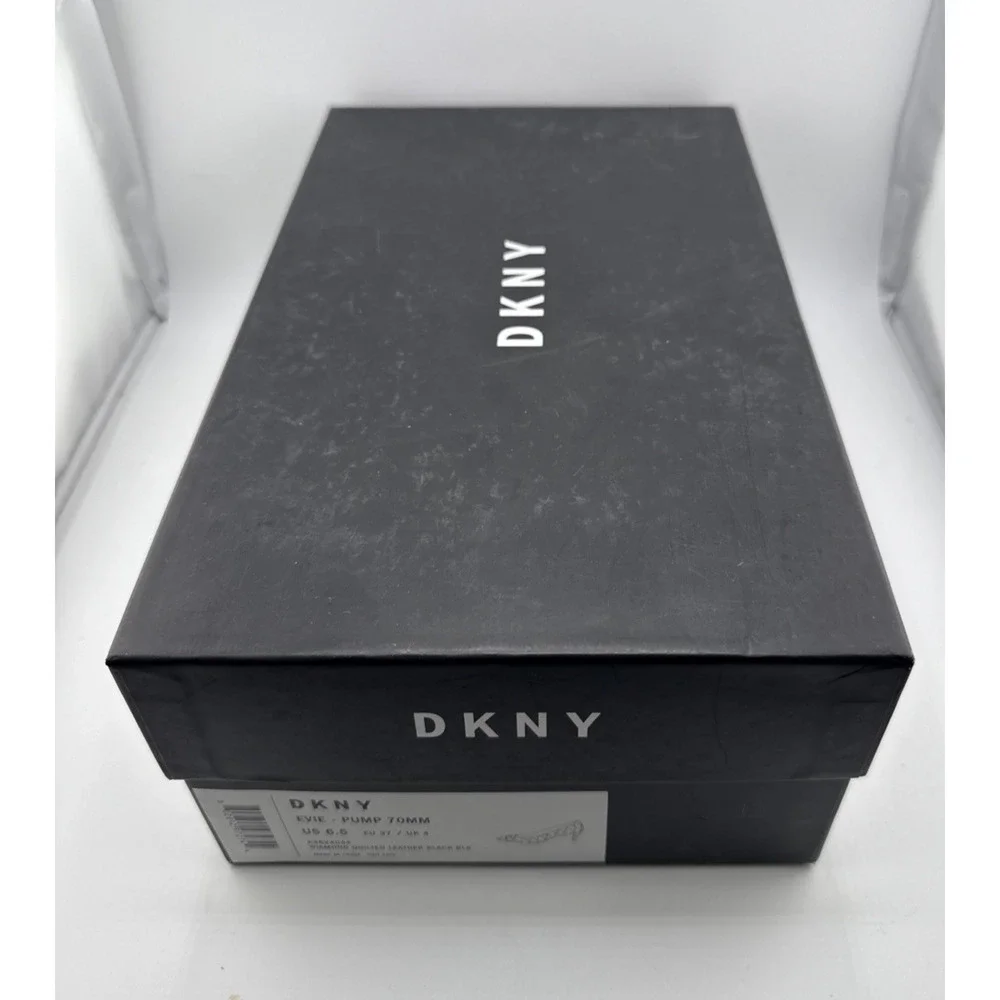 DKNY Womens Evie Black Quilted Leather Pointed Toe Classic Pumps Size 6.5 US NWB